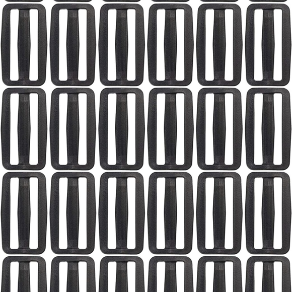 30 pieces black plastic tri glide slides for webbing, belts, straps, backpacks.. - Picture 2 of 2